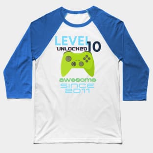 Level 10 Unlocked Awesome 2011 Video Gamer Baseball T-Shirt